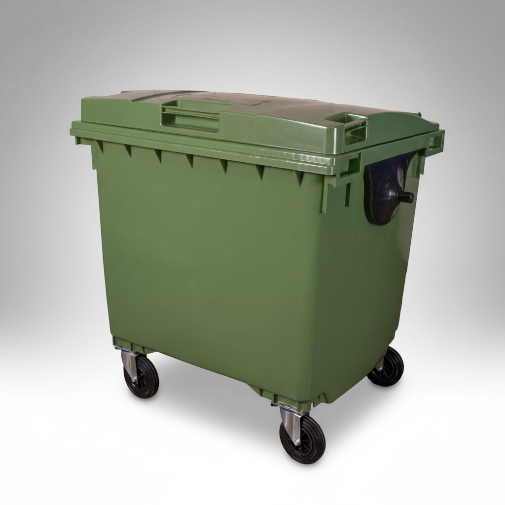 Lixeira Container 1100 litros verde Power Bear